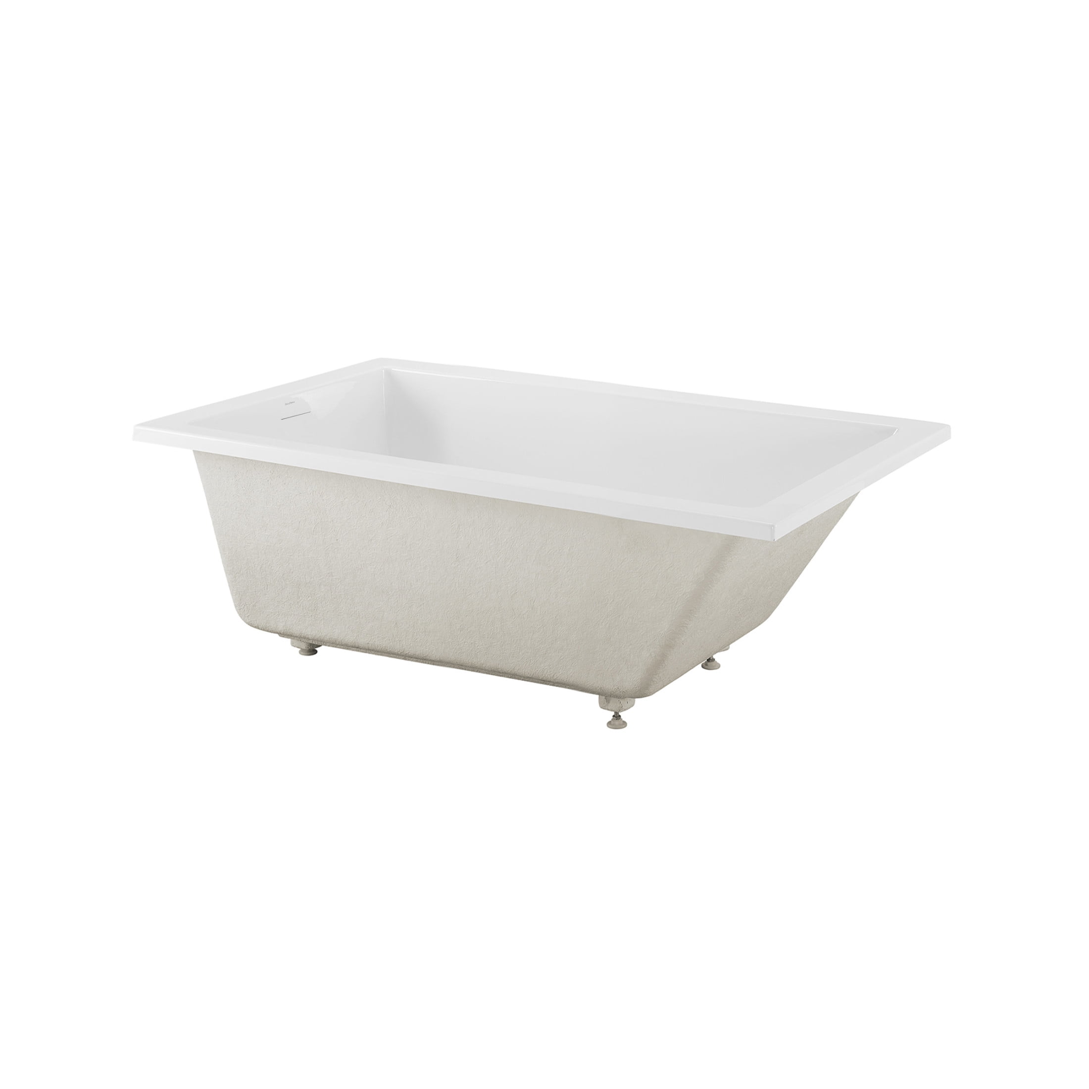 Voltaire 60 x 36 Reversible Drain Soaking Drop-in Bathtub in Glossy White with Integrated Overflow, Drain Included