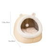 thumbnail image 2 of Semi Enclosed Cat Bed - Warm Polyester Cat & Dog Bed with Cushion, Bear & Cat Shape, Removable Washable Liner, Anti-Slip Bottom, Perfect for Small Pets, Brown, 28x28x30 cm, 2 of 6