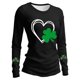 thumbnail image 3 of Camiseta Suelta de Cuello Redondo de la Impresión Del Día de San Patricio Casual de las Mujeres de Manga Larga para Primavera Verano, 3 of 6