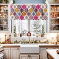 thumbnail image 2 of Valances for Windows, Morocco Boho Colorful Floral Geometric Lattice Distressed Rod Pocket Short Window Valance Curtains Holiday Window Treatment for Kitchen Living Room Bathroom, 60"x18", 2 of 7