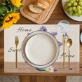thumbnail image 4 of Purple Lavender Placemats Set of 12, Spring Floral Daisy Butterfly Leaves Beige Placemats for Dining Table, Place Mats for Kitchen Tabletop, Waterproof Wipeable Dining Table Mats Set, 4 of 9
