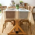 thumbnail image 2 of tablecloths Rectangular Rectangle Tablecloth Burlap Farmhouse Dining Table Cover Rustic Table Cloths Party Tablecloth Christmas Table Cloth (Rectangle/Oblong锛 x - Seats), 2 of 8