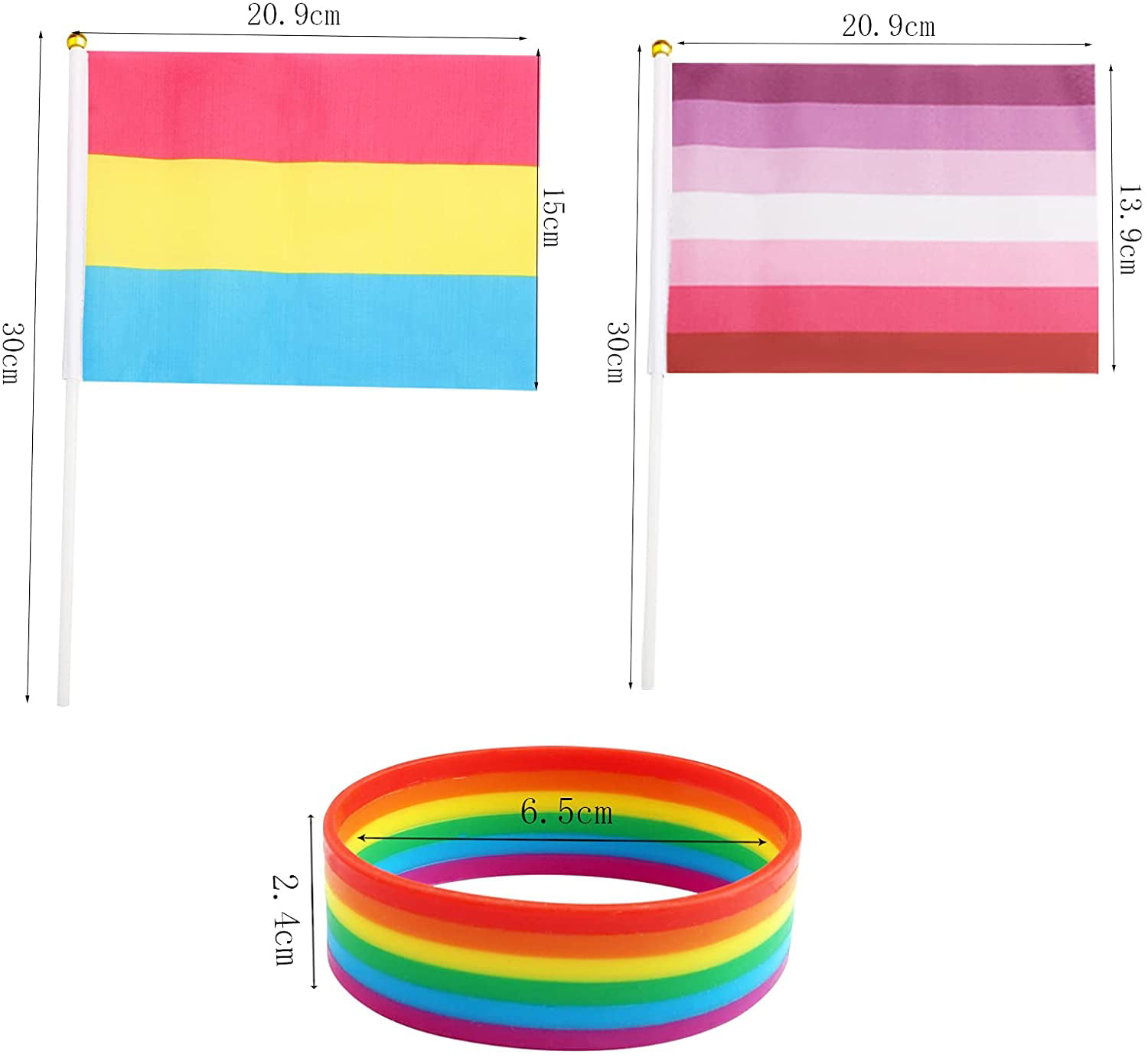 10 X Wholesale Rainbow LGBT Gay Pride Carnival Festival Hand Waving Small Flags 