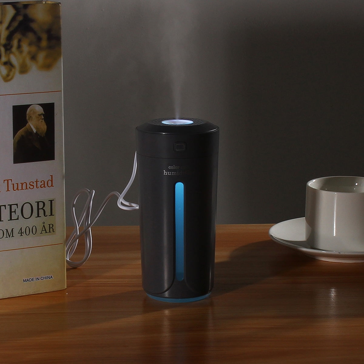 230ml LED Nightlight Mini Humidifier Cold Mist Diffuser USB Car Office