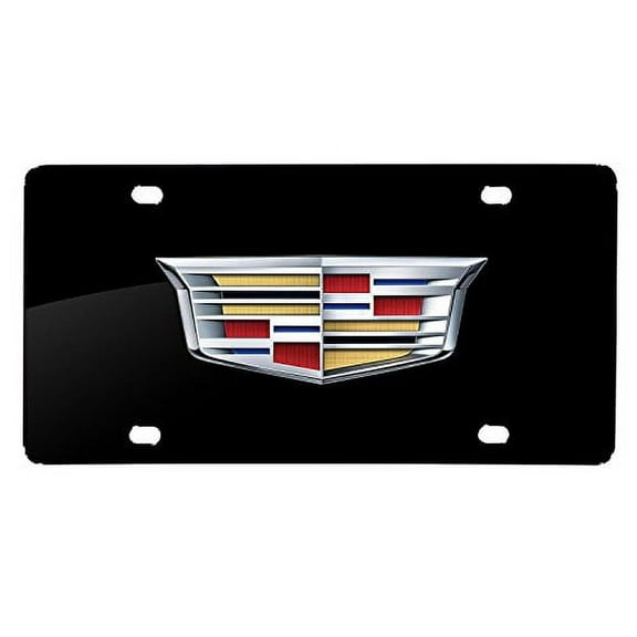 Cadillac 2015 Logo UV Graphic Black Stainless Steel License Plate