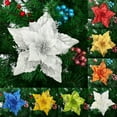 thumbnail image 1 of Happy date 5Pcs Artificial Flower Christmas Decorations Christmas Ornaments Christmas Tree Flower Decorations DIY Xmas Wreath Artificial Christmas Flower Multi-layer Leaves No Odor Plastic, 1 of 8