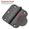 thumbnail image 2 of 48 Pack Rounded Matte Black Door Hinges 3.5 Inch 5/8" Radius for Interior 3 1/2" Flat Iron Bifold Residential Standard Bedroom, 2 of 5