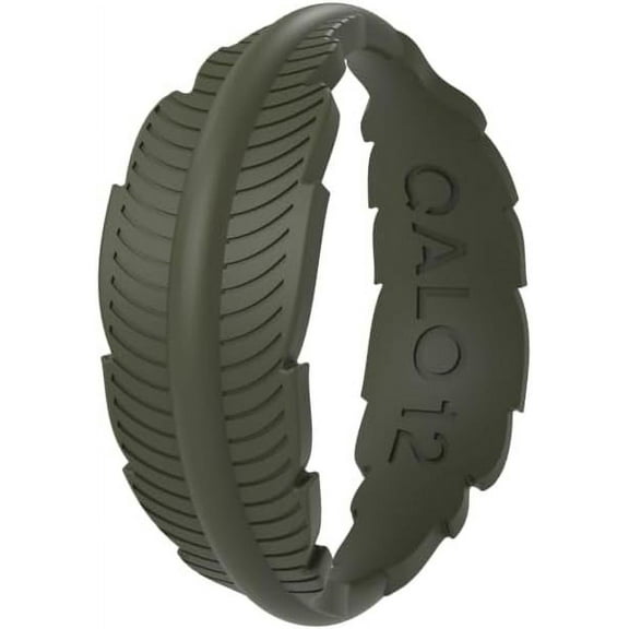 QALO Men's Rubber Silicone Ring, Polished Step Edge Rubber Wedding Band, Breathable, Durable Rubber Wedding Ring for Men, Multi Packs, Multi Colors