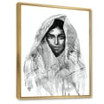 thumbnail image 3 of Designart 'Black and White Portrait of Young Indian Woman I' Modern Framed Canvas Wall Art Print, 3 of 5
