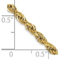 thumbnail image 2 of 14K Yellow Gold 14Ky 2.8mm Semi-Solid Rope Chain Anklet (9 X 2.8) Made In Peru bc134-9, 2 of 5