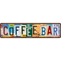 Vintage Coffee Bar Metal Tin Signs Street Signs Home Coffee Bar Wall Decor 16 x 4 Inches
