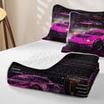 thumbnail image 4 of Erosebridal Pink Fast Car Bed Spread Queen for Boys,Car Theme Queen Coverlet Set for Teens, 4 of 7