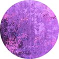 thumbnail image 1 of Ahgly Company Machine Washable Indoor Round Oriental Purple Industrial Area Rugs, 4' Round, 1 of 4
