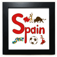thumbnail image 1 of Espagne Symbole National Repère Motif Noir Cadre Carré Photo Mur Dessus de Table, 1 of 3