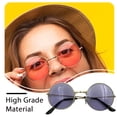 thumbnail image 4 of Qarigey Sun Eyewear Classic Portable Sunshade Gafas de sol Marco de metal multifuncional De moda para mujeres Golden, Purple Type3 NO3, 4 of 6
