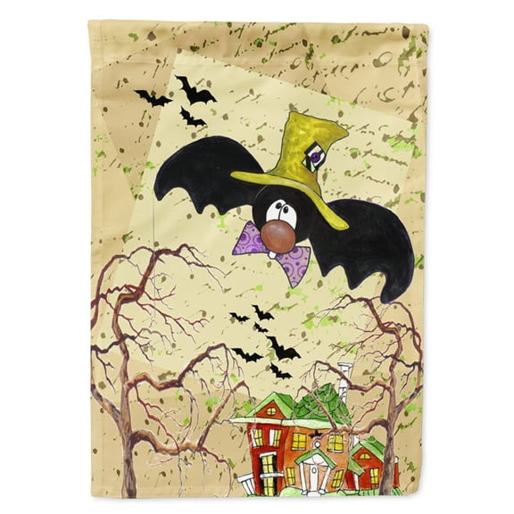 Carolines Treasures PJC1003CHF Bat Crazy Halloween Flag Canvas House Size  Large multicolor