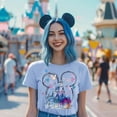 thumbnail image 2 of Camiseta OUMASK para mujer Magic Kingdom Castle Graphic B-Blue, 2 of 6