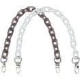 thumbnail image 1 of Cadenas para asas de bolso de 19 pulgadas en 2 colores, correas de cadena para bolso de mano, asa de repuesto de acrílico para bolso de hombro, correa de cadena plana con broches, 1 of 6