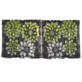 thumbnail image 7 of Yayeee Kitchen Curtains Tier Set of 2 Light Filtering 57"x24" Over Sink Window Panels, Gray Floral, 7 of 7