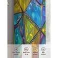 thumbnail image 5 of Stained Glass Sheer Curtains 108 Inch Length 2 Panels Set, Vintage Abstarct Geometric Pattern Art Voile Window Treatment Semi Sheer Long Curtains Drapes for Bedroom/Living Room/Kitchen 52"x108"x2, 5 of 7