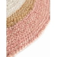 thumbnail image 3 of 5 Ft Round Pink and White & Natural Jute Area Rug, Hand-Woven, Reversible, Farmhouse Boho Style, Durable & Pet-Friendly Rug for Living Room, Dining Room, and Bedroom, 3 of 5