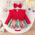 thumbnail image 5 of Gibobby Mamelucos para bebe niña con estampado floral de manga larga para niños y niñas, ropa para niños recién nacidos(Rojo, 3-6 Meses), 5 of 5