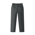 thumbnail image 5 of LONKITO School Uniform Pants for Boys Casual Straigh Leg Pants with Pockets Elastic Waist Kids Clothes Size 9-10 Years, 5 of 8