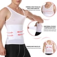 thumbnail image 4 of VASLANDA Men Body Shaper Slimming Vest Compression Shirts Tummy Control Tank Top Belly Slimmer Underwear, 4 of 7