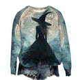 thumbnail image 4 of Neewe Crewneck Halloween Sweatshirt Women Witches Graphic Casual Oversized Pullover Print Hoodies Long Sleeve Blouse Tops, 4 of 6