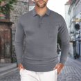 thumbnail image 2 of Men's Button Lapel Sweater Warm Pullover Casual Slim Knitted Sweater With Pocket, 2 of 2