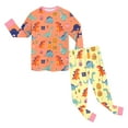 thumbnail image 5 of Gubotare Boys' Pajama Sets Toddler Baby Pajamas Set Shirt and Pants Toddler Pjs Long Sleeve Sleepwear 3T 4T (Orange,3-4 Years), 5 of 5