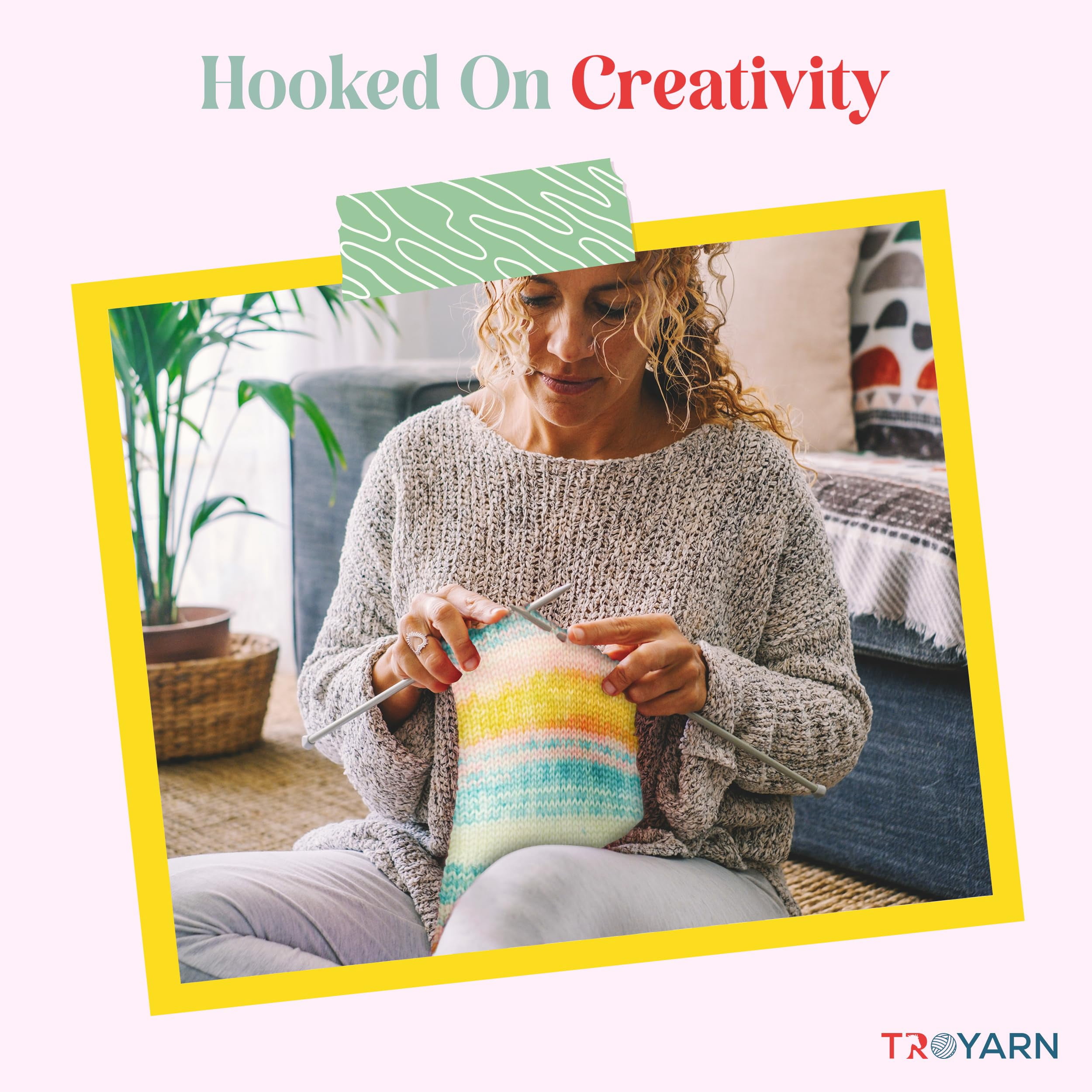TROYARN Troyarn Royal Batik (1- Skeins Pack) Ombre Yarn with Rainbow Colors,Soft Yarn for Crocheting and Knitting%100 Anti-Pilling Acrylic 1x140 gr (1x383 yds) (10605)
