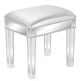 thumbnail image 2 of GZXS Mirrored Vanity Stool with Storage, Vanity Chairs Makeup Stool Mirrored Silver Piano Bench Seat for Bedroom, Makeup Room, Bathroom, Living Room, Leather Cushion, 2 of 9