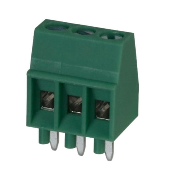 Pack of 5 1725669 Connector 3 Position Wire to Board Terminal Block Horizontal with Board 0.100 (2.54mm) Through Hole