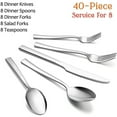 thumbnail image 3 of 40-Piece Silverware Set, Vesteel Stainless Steel Flatware Set Service for 8, Modern Tableware Cutlery Set for Home and Restaurant, Square Edge & Mirror Finish, Dishwasher Safe, 3 of 7