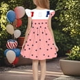 thumbnail image 4 of MKOSPLRT Robe du 4 Juillet Fillette 3-12 Ans Manches Volantées Drapeau des États-Unis Étoiles Robe Rayée Col Ras du Cou Fluide Évasée Robes Ligne A, 4 of 6