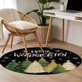 thumbnail image 4 of Small Round Rug 3Ft Washable Non-Slip, Black Christmas Circle Area Rugs for Living Room Bedroom, Xmas Tree Snowflake Farmhouse Indoor Floor Mats Carpet Runner for Home Decor, 4 of 8