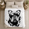 thumbnail image 5 of Playful French Bulldog Autumn Portrait Art Cool Edgy, Playful Pet Portrait Pattern, Warm Flannel Blanket for Living Room and Bedroom, Dog Lovers autumn celebration Gift, Pet Lover Home Decor, 5 of 9