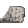 thumbnail image 3 of Baxton Studio Catherine Modern and Contemporary Grey Velvet Fabric Upholstered and Walnut Finished 4-Piece Bar Stool Set, 3 of 7