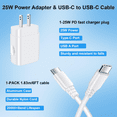 thumbnail image 5 of Samsung 25W Charger Super Fast Charging Block for Galaxy A35 5G/A14 5G/A54/A16 5G/S25/S24 FE Ultra,Dual Port PD Wall Charger Adapter Cube Box Brick with 6ft USB C to USB C Cable for Google Pixel 9a/8, 5 of 7