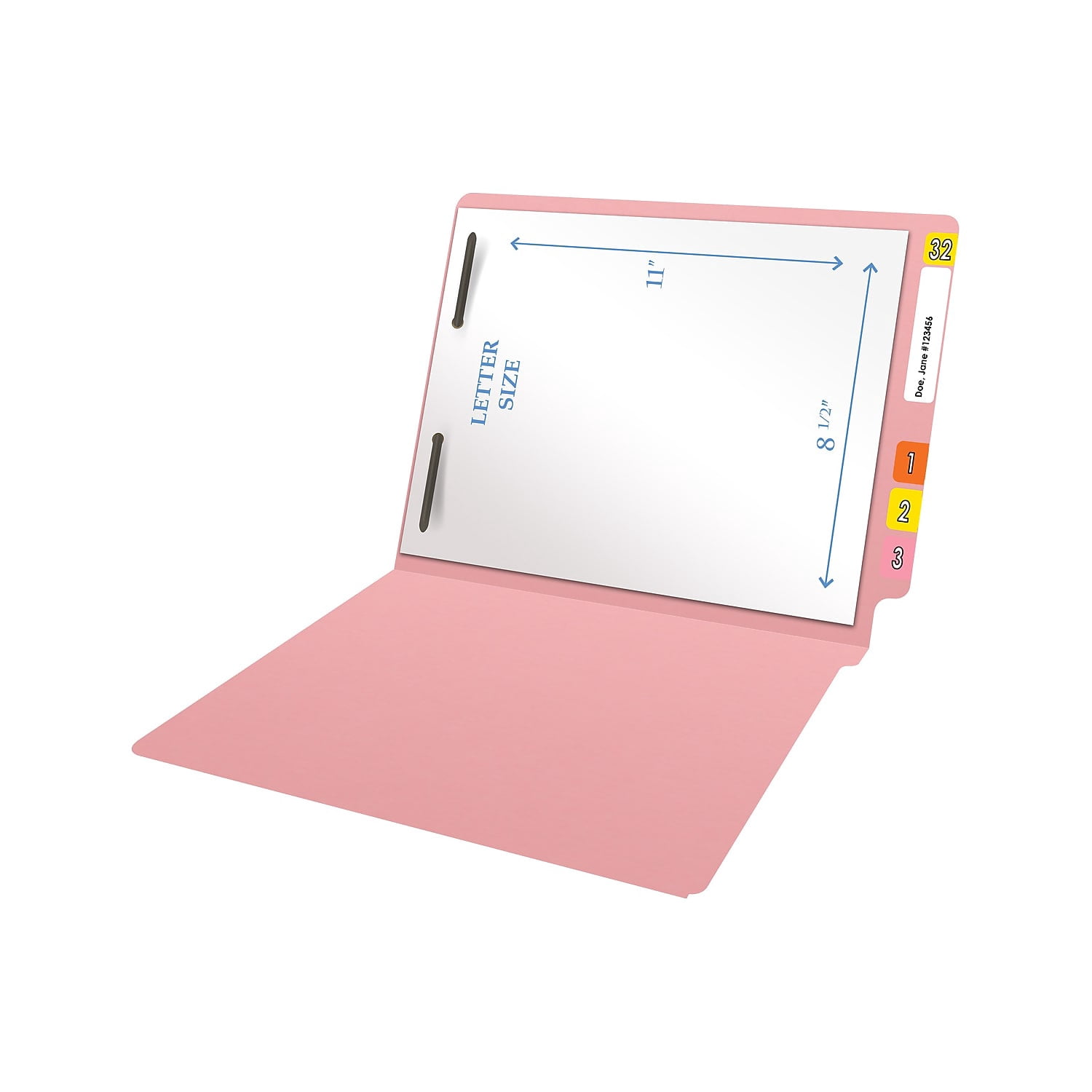 Medical Arts Press Heavy Duty End Tab File Folder Straight-Cut Letter Size Pink 40/Box (S-09461-PNK)