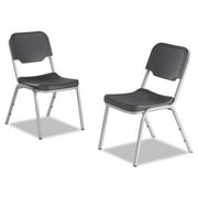 Rough N Ready Series Original Stackable Chair, Charcoal/Silver (4/Carton)