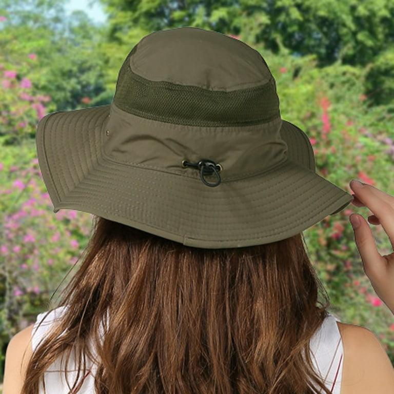 Yuanbang UPF 50+ Windproof Wide Brim Bucket Hat Men's Sun Hat, Size: One size, Gray