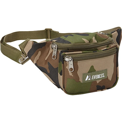 Everest Signature Woodland Green 11.5inch Camo Waist Fanny Pack