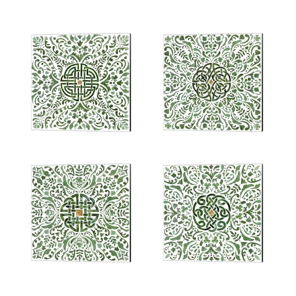 Great Art Now Celtic Knot by Victoria Borges 4 Piece Canvas Art Set Each 14W x 14H