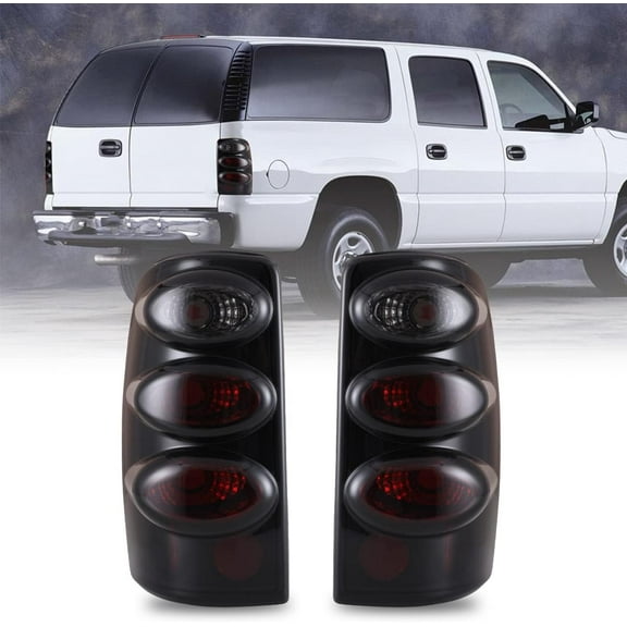 Taillights for 2000-2006 Chevy Suburban 1500/2500,Tail Lamps for Tahoe GMC Yukon/Yukon XL 1500/2500/Denali,Matte Black Smoked Lens