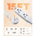 thumbnail image 3 of Cable de alimentación DEWENWILS SPT-3, conector plano, 4,5 m, 13 A, 125 V, blanco, 3 of 8