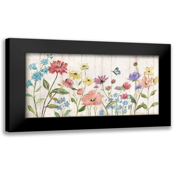 Nan 14x9 Black Modern Framed Museum Art Print Titled - Wildflower Flutter On