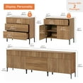 thumbnail image 3 of WAMPAT Fluted Dresser for Bedroom with 5 Drawers & 4 Doors, Modern Wooden Chest of Drawers with Hidden Handles, Extra Storage Dresser TV Stand Closet Organizer for Bedroom & Living Room, Brown, 3 of 12