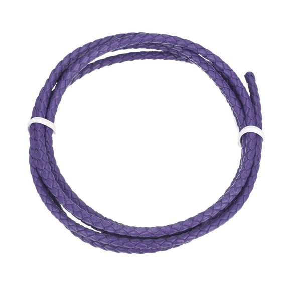 Uxcell Braided Leather Cord for Jewelry Making, Necklaces, Bracelets, 3mm x 1m, Purple